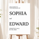 Personalised Wedding Welcome Sign - Modern Minimalist Welcome Board