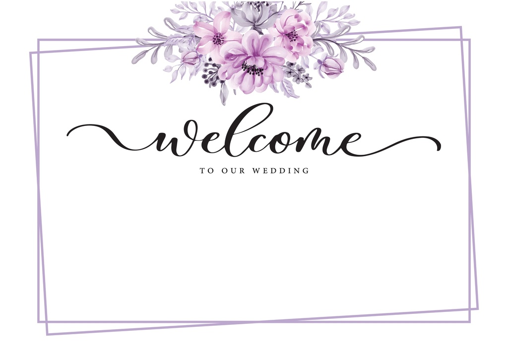 Wedding Welcome Board - Lilac Flowers - Landscape Design