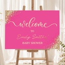 Baby Shower Welcome Board - Pink - Landscape Design