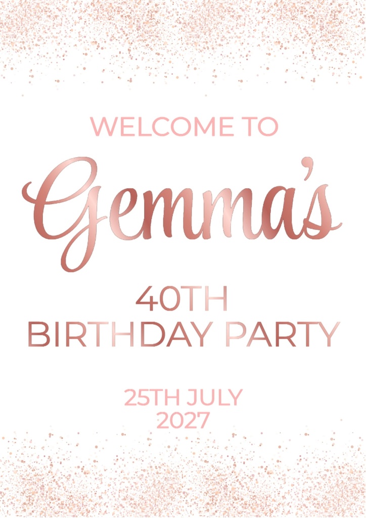 Birthday Welcome Board - Pink
