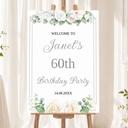 Personalised Birthday Welcome Sign - White Rose Border Welcome Board