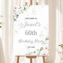 Personalised Birthday Welcome Sign - White Flower Corner Welcome Board
