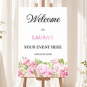 Birthday Welcome Board - Pink Flowers Design