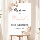 Personalised Birthday Welcome Sign - Autumn Floral Welcome Board