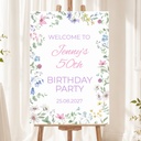 Birthday Welcome Board - Spring Flowers Floral Border