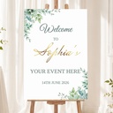 Personalised Birthday Welcome Sign - Green Leaves Corner Welcome Board