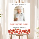 Memorial Welcome Board - In Loving Memory Funeral Poppy Design - 1 Photo