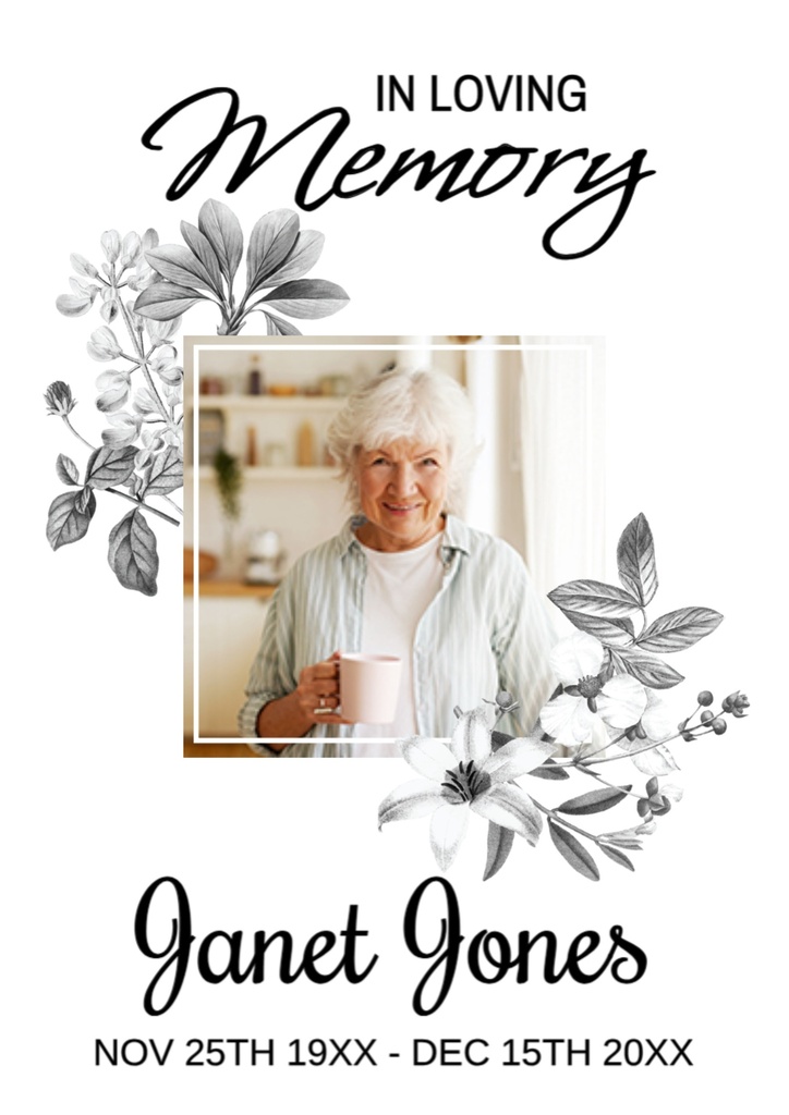Memorial Welcome Board - Funeral Elegant Floral Design - 1 Photo