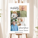 Personalised Funeral Welcome Sign with 4 Photos - Celebration of Life Memorial Board