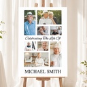 Personalised Funeral Welcome Sign with 8 Photos - Celebration of Life Memorial Board