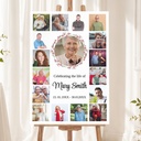 Personalised Funeral Welcome Sign with 17 Photos - Celebration of Life Memorial Board