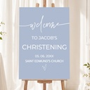 Personalised Christening Welcome Sign - Classic Blue Welcome Board