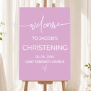 Personalised Christening Welcome Sign - Classic Pink Welcome Board
