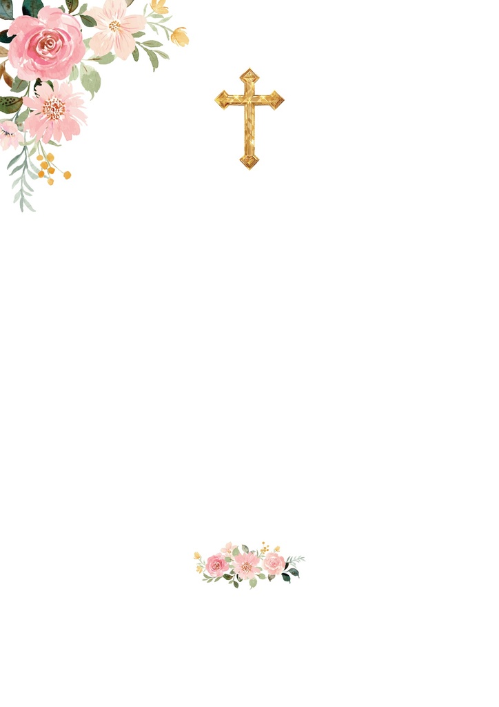 Christening Welcome Board - Pink Flower & Cross Design