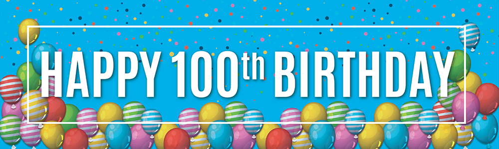 Happy 100th Birthday Banner - Balloons
