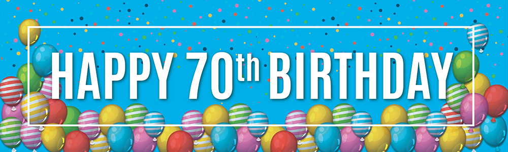 Happy 70th Birthday Banner - Balloons