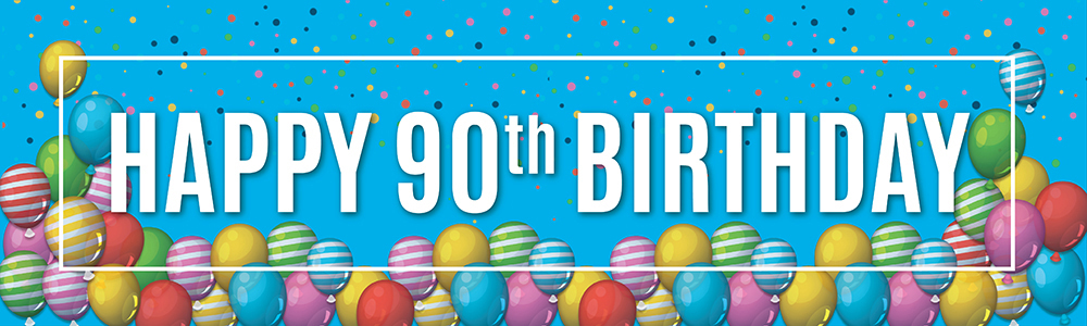 Happy 90th Birthday Banner - Balloons