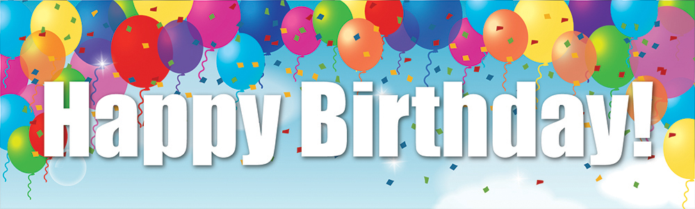 Happy Birthday Banner - Colourful Party Balloons