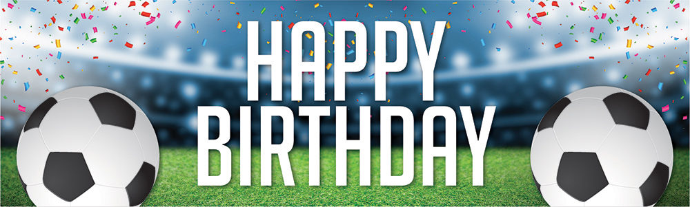Happy Birthday Banner - Kids Party Football