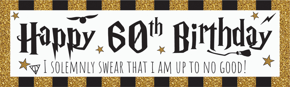 Happy 60th Birthday Banner - Wizard Witch Design