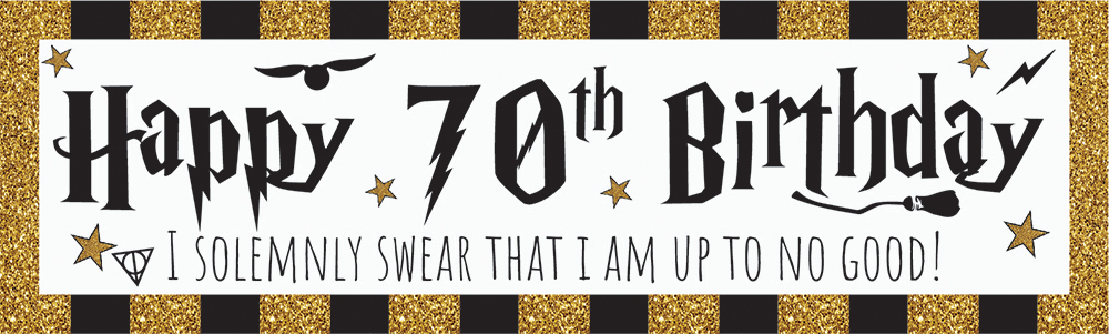 Happy 70th Birthday Banner - Wizard Witch Design