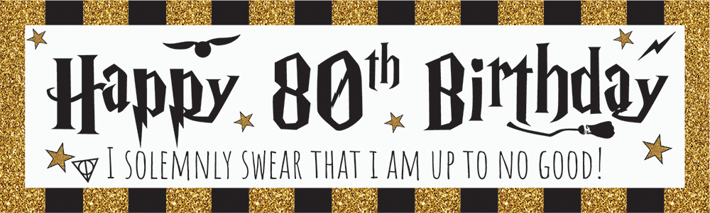 Happy 80th Birthday Banner - Wizard Witch Design