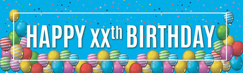Personalised Happy Birthday Banner - Balloons - Custom Age