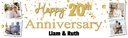 Personalised 20th Wedding Anniversary Banner - Gold Design - Custom Name & 4 Photo Upload