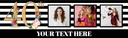 Personalised 40th Birthday Banner - Stripes Design - Custom Text & 3 Photo Upload