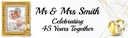 Personalised 45th Wedding Anniversary Banner - Gold Rings - Custom Name & 1 Photo Upload