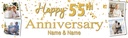 Personalised 55th Wedding Anniversary Banner - Celebration Design - Custom Text & 4 Photo Upload