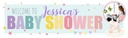 Personalised Baby Shower Banner - Bunny & Stars - Custom Name & 1 Photo Upload