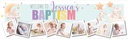 Personalised Baptism Banner - Bunny & Stars - Custom Name & 9 Photo Upload