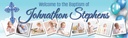 Personalised Baptism Banner - Clouds & Blue Cross - Custom Name & 9 Photo Upload