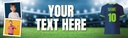 Personalised Birthday Banner - Blue Football Shirt- Custom Text 2 Photo Upload