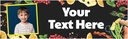 Personalised Birthday Banner - Food Chef Fruit & Vege - Custom Text & 1 Photo Upload