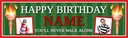 Personalised Birthday Banner - Liverpool Football Red- Custom Text & 2 Photo Upload