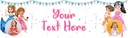 Personalised Birthday Banner - Magical Princess Party - Custom Text & 2 Photo Upload