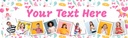 Personalised Birthday Banner - Unicorn & Fairy Design - Custom Text & 9 Photo Upload