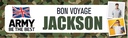 Personalised Bon Voyage Banner - Army Camo Design - Custom Name & 2 Photo Upload