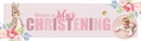 Personalised Christening Banner - Pink Rabbit Floral Welcome - Custom Name & 1 Photo Upload