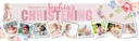 Personalised Christening Banner - Pink Rabbit Floral Welcome - Custom Name & 9 Photo Upload