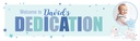 Personalised Dedication Banner - Blue Elephant - Custom Name & 1 Photo Upload