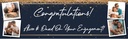 Personalised Engagement Party Banner - Blue & Gold Congratulations - Custom Name & 4 Photo Upload