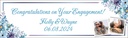 Personalised Engagement Party Banner - Blue Floral - Custom Date, Name & 2 Photo Upload