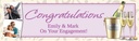 Personalised Engagement Party Banner - Champagne - Custom Name & 2 Photo Upload