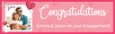 Personalised Engagement Party Banner - Pink Heart - Custom Name & 1 Photo Upload