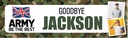 Personalised Goodbye Banner - Army Camo Design - Custom Name & 2 Photo Upload