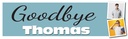 Personalised Goodbye Banner - Blue - Custom Name & 2 Photo Upload