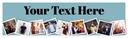 Personalised Goodbye Banner - Plain Blue & White - Custom Name & 9 Photo Upload